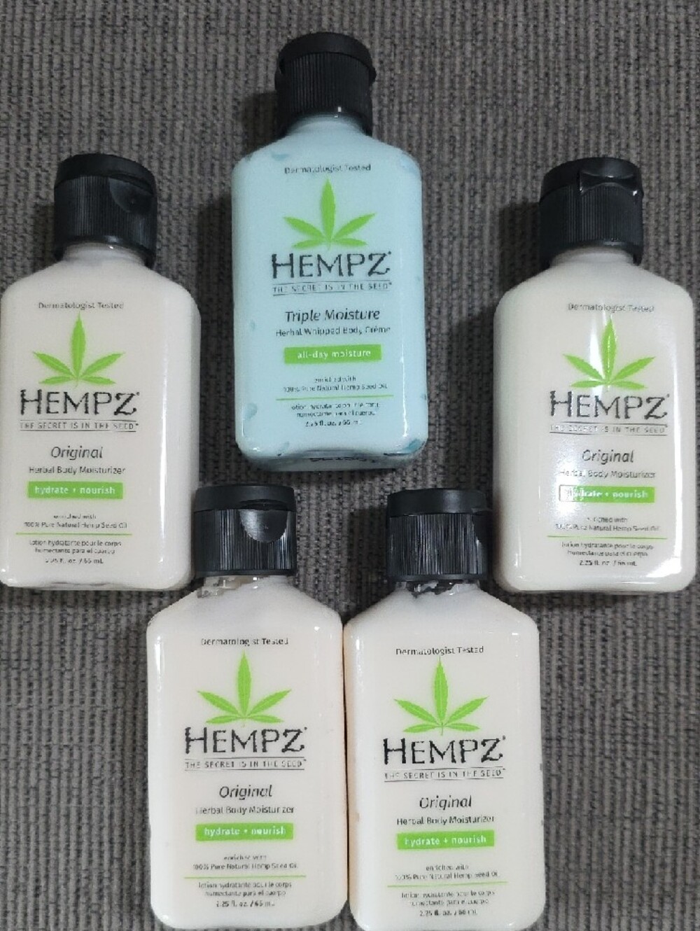 Hempz Travel Size Body Lotion Set, 2.25oz. Each, New, 5 Bottles - Picture 3 of 9